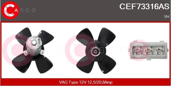 Casco CEF73316AS - Вентилятор, охлаждение двигателя autospares.lv