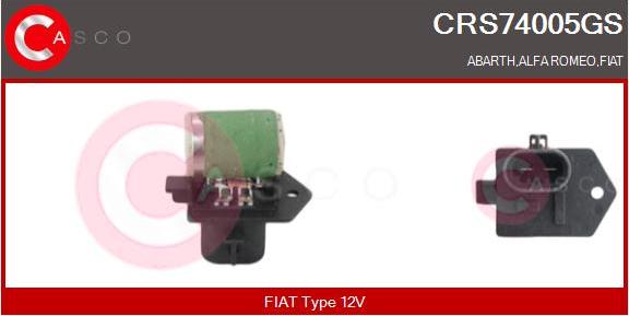 Casco CRS74005GS - Дополнительный резистор, электромотор - вентилятор радиатора autospares.lv