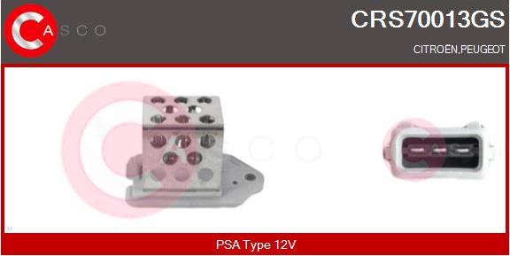 Casco CRS70013GS - Дополнительный резистор, электромотор - вентилятор радиатора autospares.lv