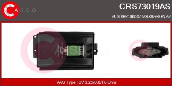 Casco CRS73019AS - Сопротивление, реле, вентилятор салона autospares.lv