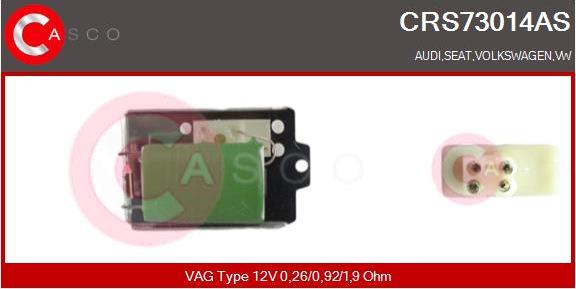 Casco CRS73014AS - Сопротивление, реле, вентилятор салона autospares.lv