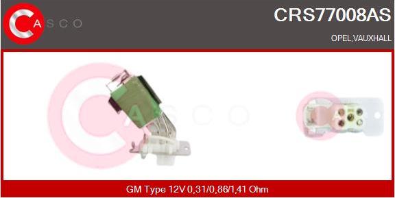 Casco CRS77008AS - Сопротивление, реле, вентилятор салона autospares.lv