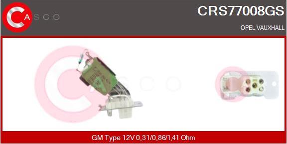 Casco CRS77008GS - Сопротивление, реле, вентилятор салона autospares.lv