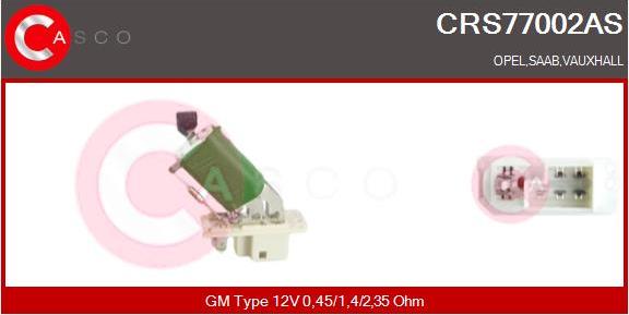Casco CRS77002AS - Сопротивление, реле, вентилятор салона autospares.lv