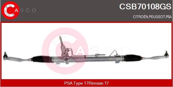 Casco CSB70108GS - Рулевой механизм, рейка autospares.lv