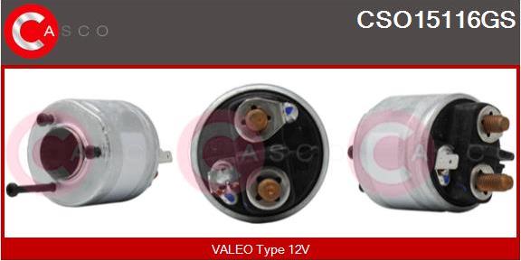 Casco CSO15116GS - Тяговое реле, соленоид, стартер autospares.lv