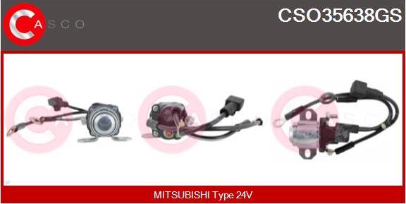 Casco CSO35638GS - Тяговое реле, соленоид, стартер autospares.lv