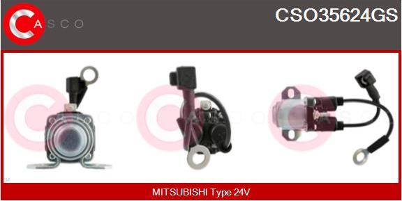 Casco CSO35624GS - Тяговое реле, соленоид, стартер autospares.lv