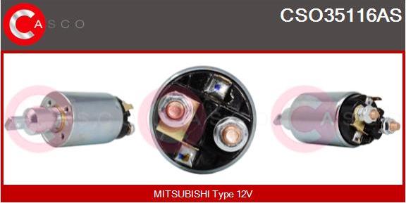 Casco CSO35116AS - Тяговое реле, соленоид, стартер autospares.lv