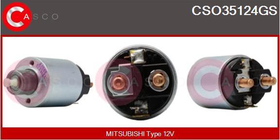 Casco CSO35124GS - Тяговое реле, соленоид, стартер autospares.lv