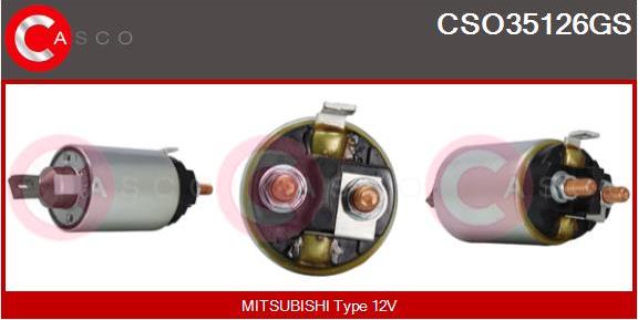 Casco CSO35126GS - Тяговое реле, соленоид, стартер autospares.lv