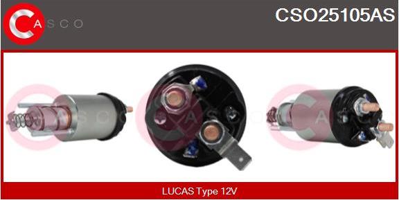 Casco CSO25105AS - Тяговое реле, соленоид, стартер autospares.lv