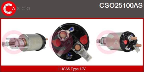 Casco CSO25100AS - Тяговое реле, соленоид, стартер autospares.lv