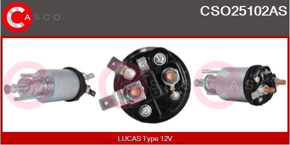 Casco CSO25102AS - Тяговое реле, соленоид, стартер autospares.lv