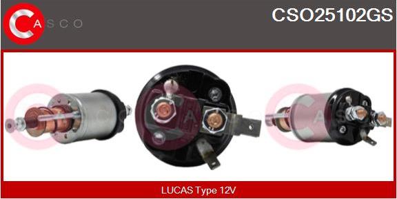 Casco CSO25102GS - Тяговое реле, соленоид, стартер autospares.lv