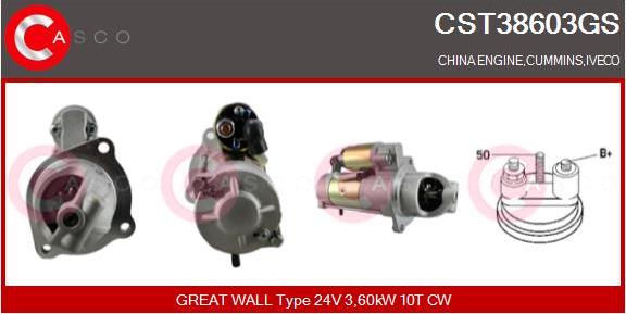 Casco CST38603GS - Стартер autospares.lv