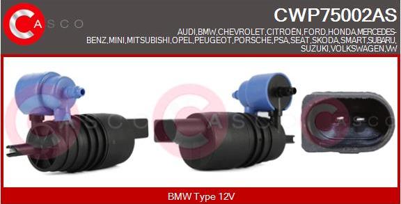 Casco CWP75002AS - Водяной насос, система очистки окон autospares.lv