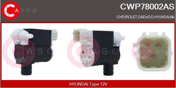 Casco CWP78002AS - Водяной насос, система очистки окон autospares.lv