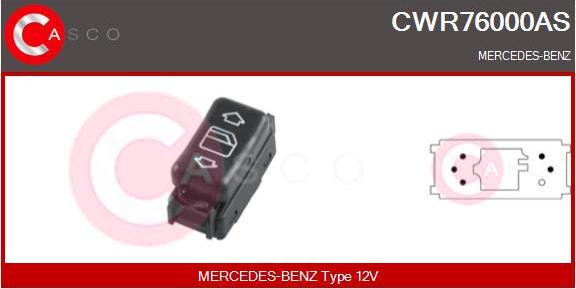 Casco CWR76000AS - Выключатель, стеклоподъемник autospares.lv