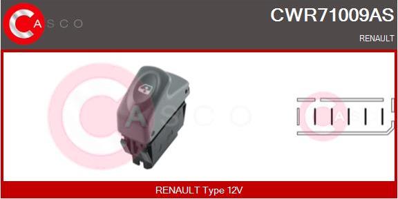 Casco CWR71009AS - Выключатель, стеклоподъемник autospares.lv