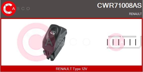 Casco CWR71008AS - Выключатель, стеклоподъемник autospares.lv