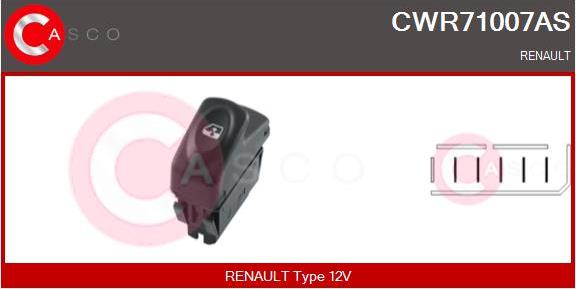 Casco CWR71007AS - Выключатель, стеклоподъемник autospares.lv