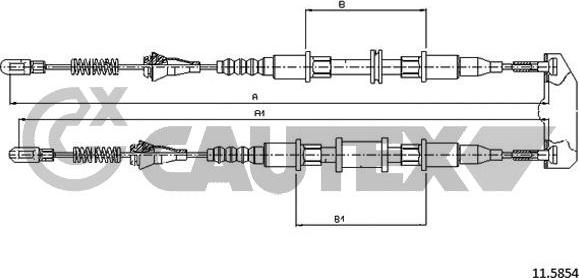 Cautex 480022 - Тросик, cтояночный тормоз autospares.lv