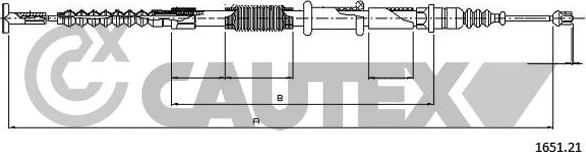 Cautex 017999 - Тросик, cтояночный тормоз autospares.lv