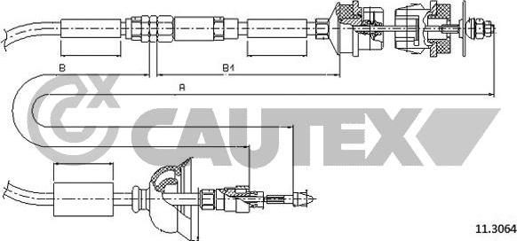 Cautex 038461 - Трос, управление сцеплением autospares.lv