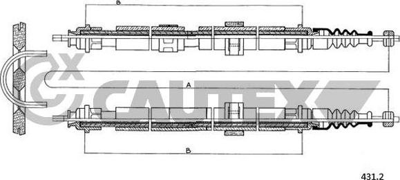 Cautex 760976 - Тросик, cтояночный тормоз autospares.lv