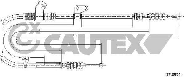 Cautex 761751 - Тросик, cтояночный тормоз autospares.lv