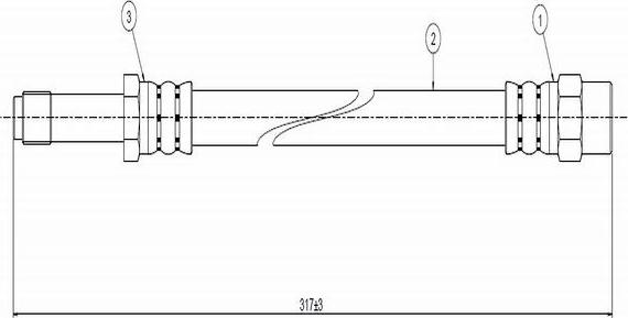 CAVO C800 365A - Тормозной шланг autospares.lv