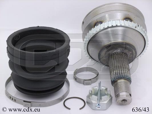 CDX 636/43 - Шарнирный комплект, ШРУС, приводной вал autospares.lv