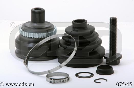 CDX 075/45 - Шарнирный комплект, ШРУС, приводной вал autospares.lv