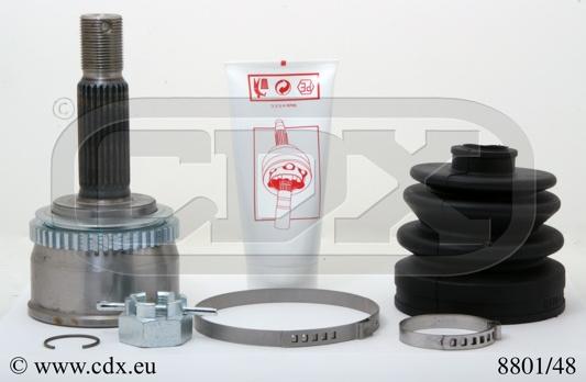 CDX 8801/48 - Шарнирный комплект, ШРУС, приводной вал autospares.lv