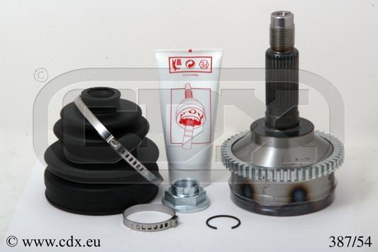 CDX 387/54 - Шарнирный комплект, ШРУС, приводной вал autospares.lv