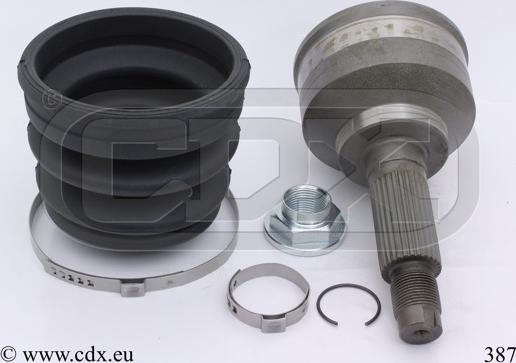 CDX 387 - Шарнирный комплект, ШРУС, приводной вал autospares.lv