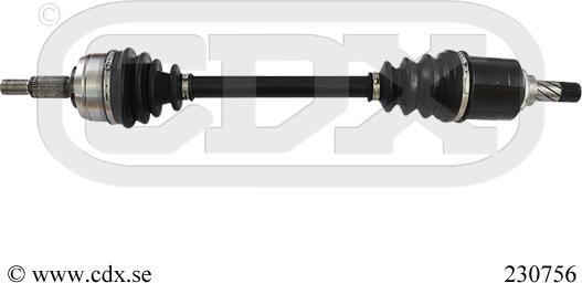 CDX 230756 - Приводной вал autospares.lv