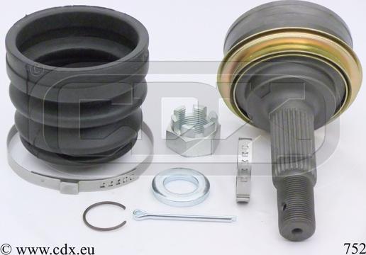 CDX 752 - Шарнирный комплект, ШРУС, приводной вал autospares.lv