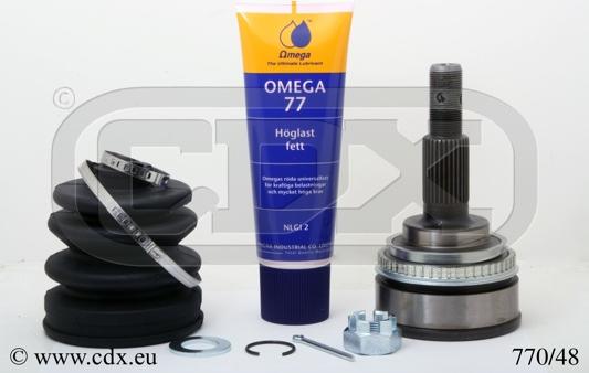 CDX 770/48 - Шарнирный комплект, ШРУС, приводной вал autospares.lv