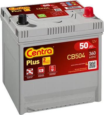 CENTRA CB504 - Стартерная аккумуляторная батарея, АКБ autospares.lv
