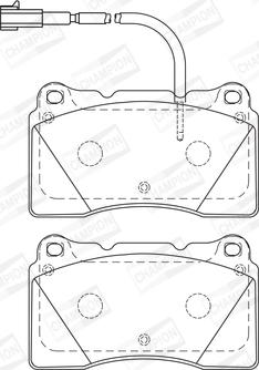 Champion 573433CH - Тормозные колодки, дисковые, комплект autospares.lv