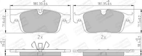 Champion 573808CH - Тормозные колодки, дисковые, комплект autospares.lv