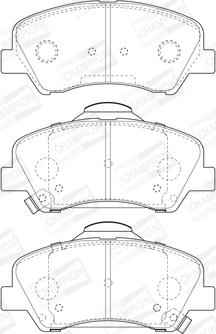 Champion 573368CH - Тормозные колодки, дисковые, комплект autospares.lv