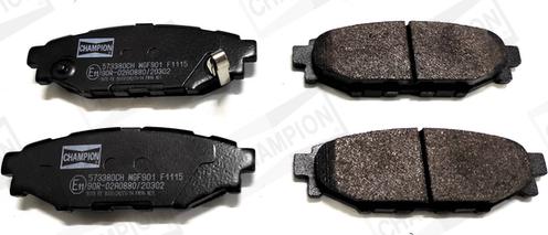 Champion 573380CH - Тормозные колодки, дисковые, комплект autospares.lv