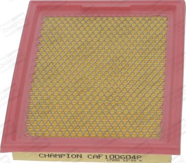 Champion CAF100604P - Воздушный фильтр, двигатель autospares.lv