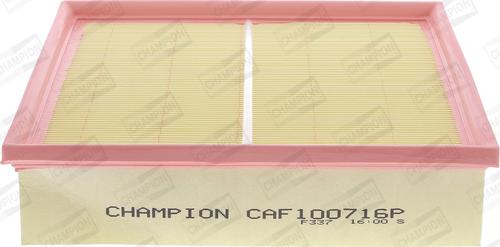 Champion CAF100716P - Воздушный фильтр, двигатель autospares.lv