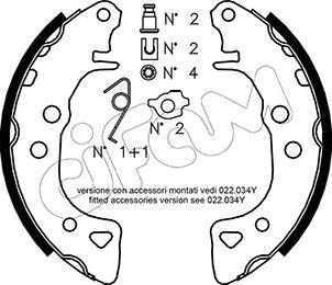 Cifam 153-021K - Комплект тормозных колодок, барабанные autospares.lv