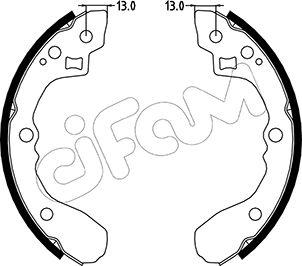 Cifam 153-220 - Комплект тормозных колодок, барабанные autospares.lv