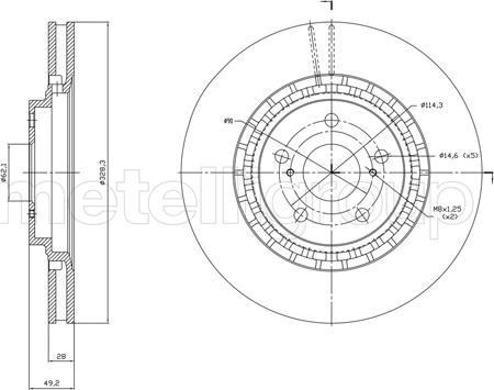 Cifam 800-1825C - Тормозной диск autospares.lv